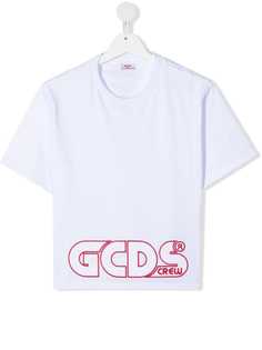 Gcds Kids укороченная футболка с вышитым логотипом