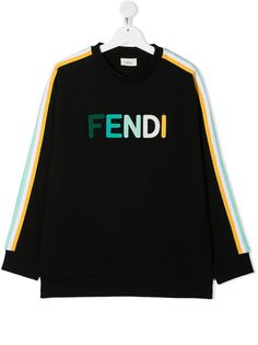 Fendi Kids толстовка с вышитым логотипом