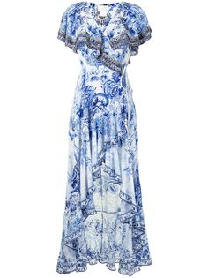 Camilla платье макси асимметричного кроя с цветочным принтом