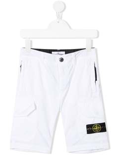 Stone Island Junior шорты-бермуды с нашивкой-логотипом