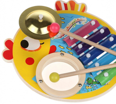 Ритм-центр MAPACHA "Рыбка", 3 в 1: ксилофон, барабан, тарелка (76810)