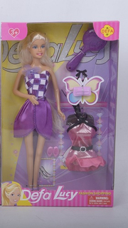 Кукла с аксессуарами DEFA-LUCY "Модница", 29 см, 5 предметов (8212b)