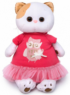 Мягкая игрушка BUDIBASA "Кошечка Ли-Ли", 24 см, в платье с совой (LK24-019)