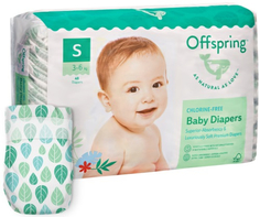 Подгузники OFFSPRING "Листочки", S 3-6 кг, 48 шт (OF01S48L)