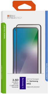 Защитное стекло с рамкой 2.5D InterStep для Samsung Galaxy M12 Black (IS-TG-SAM000M12-02AFB0-ELGD00)
