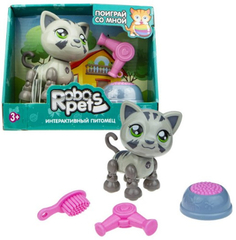 Интерактивная игрушка 1toy RoboPets: Милашка котенок, серый (Т16979)