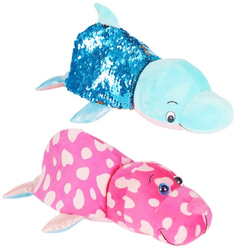 Мягкая игрушка 1toy Вывернушка Блеск: Дельфин-Морж, 30 см (Т15590)