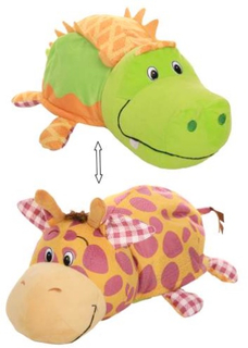 Мягкая игрушка 1toy Вывернушка Ням-Ням: Крокодил-Жираф, 35 см (Т13916)
