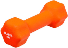 Гантель Bradex SF 0541 неопреновая, 1,5 кг, оранжевая