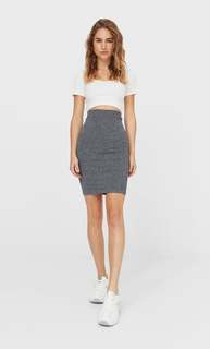 Stradivarius Бесшовная Мини-Юбка Темно-Серый Xl