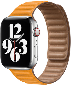 Ремешок Apple Leather Link для Apple Watch 44мм размер M/L (песочный)