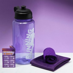 Набор спортивный running, для бега: бутылка, полотенце, носки one size, календарь тренировок Onlitop