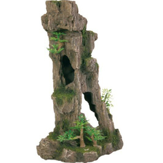Грот для аквариумов Trixie Скалы с пещерой и растениями 17 см