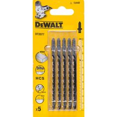 Пилка для лобзика Dewalt по дереву.HCS 100х70х4.0х60мм T244D,5шт