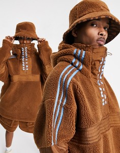 Коричневый плюшевый худи на короткой молнии adidas x IVY PARK-Коричневый цвет