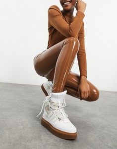Коричневые брюки из латекса adidas x IVY PARK-Коричневый цвет