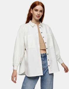 Светло-бежевая рубашка Topshop-Белый