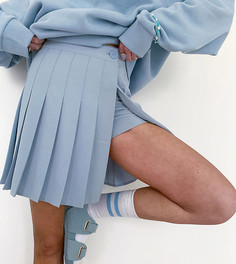 Голубая плиссированная мини-юбка от комплекта COLLUSION-Голубой
