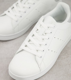 Белые кроссовки на шнуровке с серой отделкой Yours-Белый
