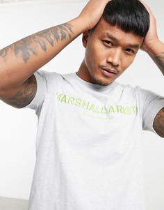 Светло-серая меланжевая футболка с логотипом Marshall Artist-Серый