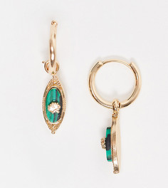Серьги-кольца с подвесками с цветными вставками Reclaimed Vintage Inspired-Золотистый