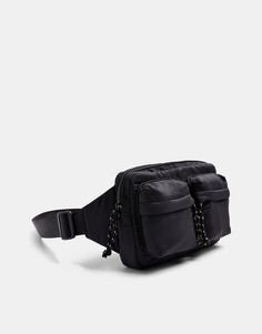 Черная квадратная сумка-кошелек на пояс Topshop-Черный цвет