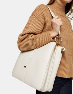 Кремовая сумка-тоут с двойными ручками Topshop-Нейтральный