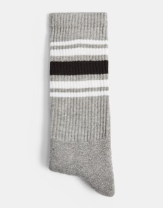 Серые носки с полосками Topman-Серый