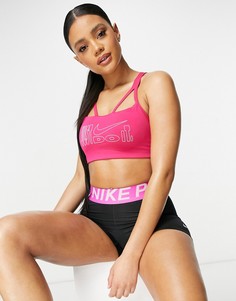 Розовый спортивный бюстгальтер с легкой степенью поддержки Nike Training Icon Clash Indy