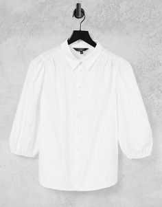 Белая рубашка с рукавами-фонариками Lipsy-Белый
