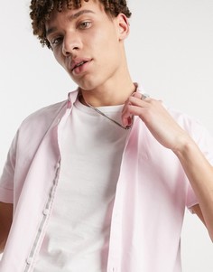 Розовая оксфордская рубашка с короткими рукавами River Island-Розовый цвет