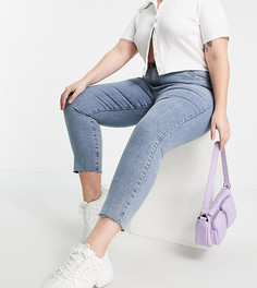 Выбеленные джинсы с завышенной талией в винтажном стиле Cotton:On Curve-Голубой