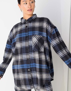 Рубашка в стиле oversized в винтажную клетку от комплекта Daisy Street-Черный цвет