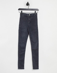 Зауженные джинсы черного выбеленного цвета Topshop Joni-Черный цвет