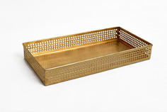 Декоративный поднос iron jali tray (abby décor) золотой 31x5x14 см.