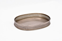 Поднос декоративный iron oval tray (abby décor) серый 28x3x20 см.