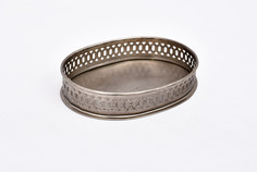 Поднос декоративный iron oval tray (abby décor) серый 18x3x14 см.