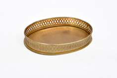 Поднос декоративный iron oval tray (abby décor) золотой 23x3x17 см.