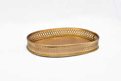 Поднос декоративный iron oval tray (abby décor) золотой 28x3x20 см.