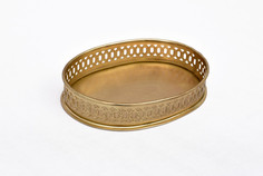 Поднос декоративный iron oval tray (abby décor) золотой 18x3x14 см.