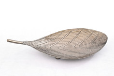 Блюдо декоративное leaf (abby décor) серый 33x6x16 см.