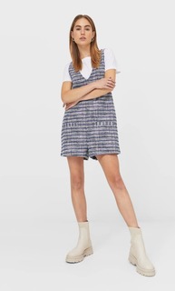 Stradivarius Комбинезон В Клетку Морской Темно-Синий L
