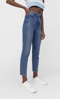 Stradivarius Джинсы Mom Fit Облегающего Кроя Темный Деним 32