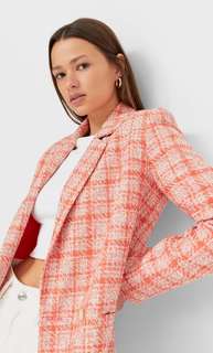 Stradivarius Пиджак В Клетку Оранжевый L