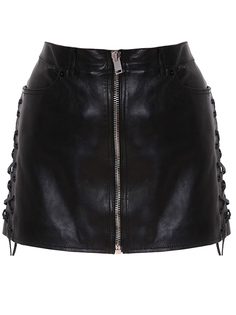 Мини-юбка кожаная Saint Laurent