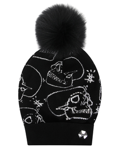 Шапка с меховым помпоном Philipp Plein
