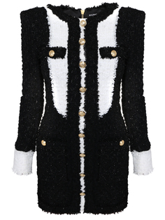 Твидовое платье-мини Balmain