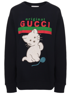 Толстовка хлопковая с принтом Gucci