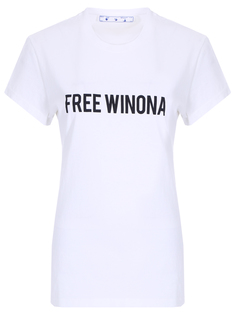 Футболка хлопковая с принтом Off White