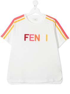 Fendi Kids футболка с аппликацией-логотипом